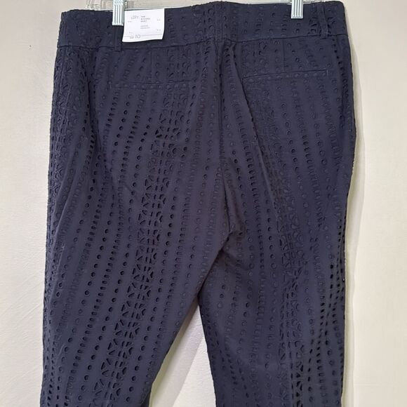 Ann Taylor LOFT Navy Blue Cropped Ankle Pants Sleek Style 10 - Picture 11 of 13